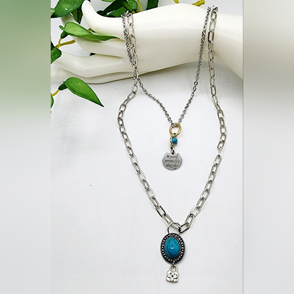 Double chain necklace, 28inch, custom made
